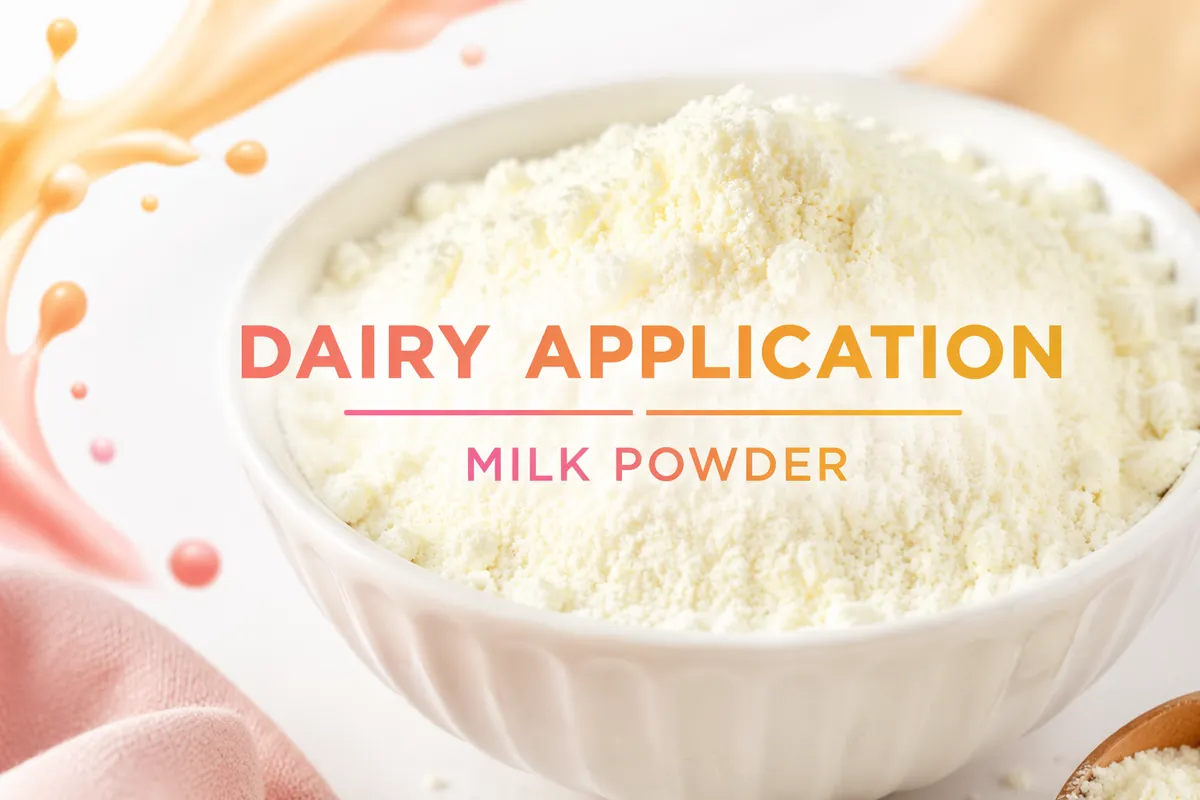 Bowl of milk powder representing dairy ingredient lines that use lysozyme preparations